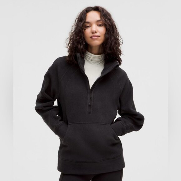 Lululemon Scuba Oversized Tumbled Fleece Funnel-Neck,Half Zip sweater.Black.XS/S - Picture 13 of 16